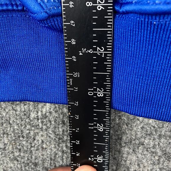 Menace Sport Men's Large Blue Hockey Hoodie Lace-Up Pullover Striped Retro - Picture 3 of 7